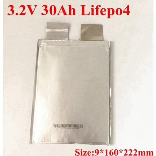 4pcs 3.2v 30Ah Lifepo4 Battery 3.2V Lifepo4 Prismatic Cell Pouch Lithium Iron Phosphate Battery for 12V Battery Pack Diy