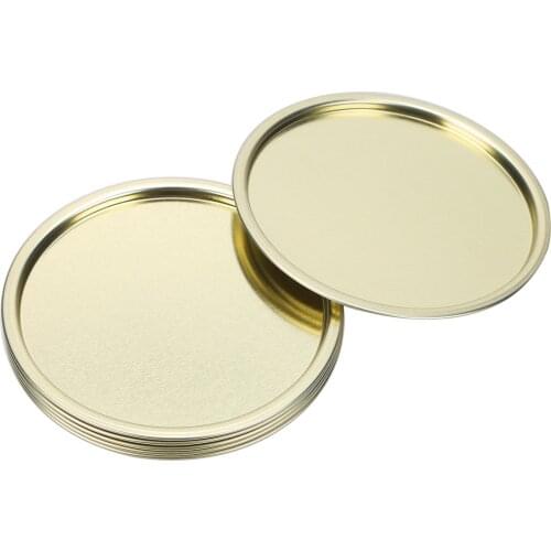 6Pcs Heavy-Duty Basic Round Metal Plated Candle Holder Plates Wedding Spa Home Party Decoration