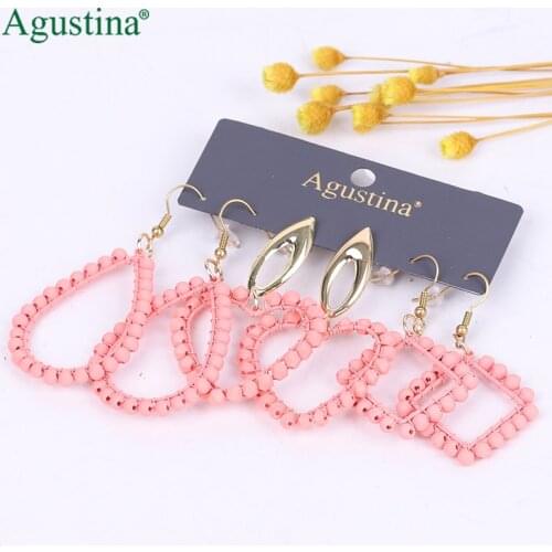 Agustina 2021 Set earrings fashion jewelry drop earrings Set hoop pink earrings women long hoops earring boho Dangle earings
