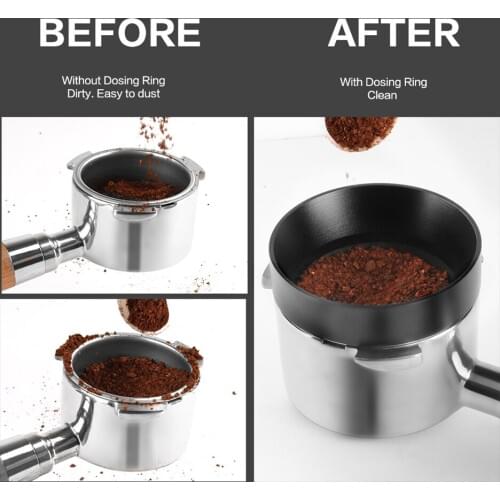 Coffee Powder Tool Accessories Replacement Ring Aluminum Anti-drop Dosing Funnel Ring for Coffee Tamper Brewing Bowl