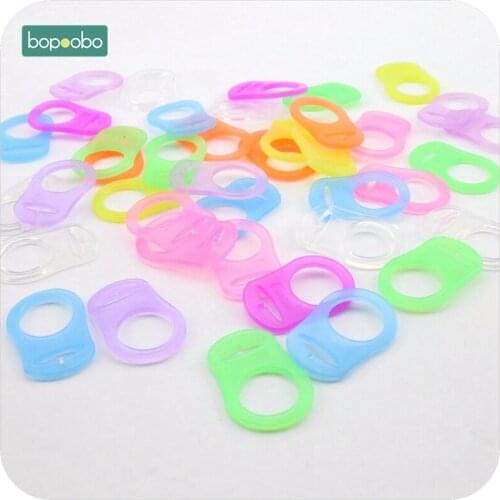 Bopoobo BPA Free 50pc baby silicone teething baby bpa free mam dummy chain holder pacifier clip Colorful beads