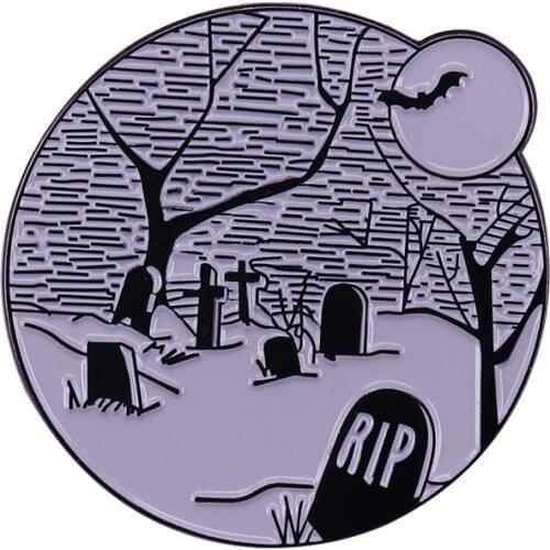 Mass Grave Brooch Snowy graveyard Badge Dry branches Enamel Pin Jewelry