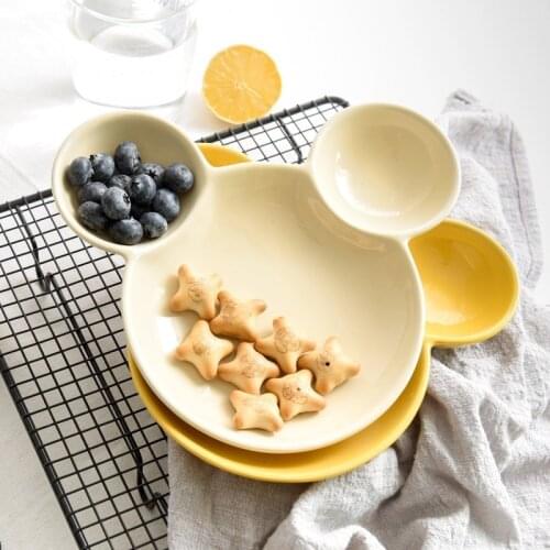 CuteLife Ceramic Pink Kids Cartoon Cute Plates Steak bread Salad Dessert Cake Plate Tableware kitchen Dinner Serving Dish Decor