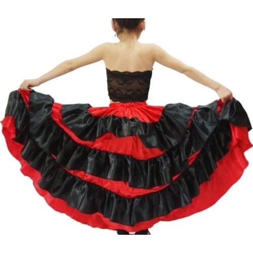 Kids Child Spanish Dance wear for Girls Flamenco Skirt Belly Dance 360 540 720 Degree Circle Big Skirts Costumes