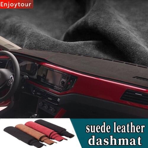 For Volkswagen VW POLO GTI VIRTUS MK6 2018 2019 2020 2021 Suede Leather Dashmat Dashboard Cover Pad Dash Mat Carpet Car-styling