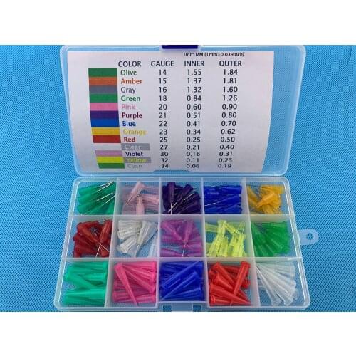 Dispense tips sample assortment 18 gauge ~ 34 gauge combo
