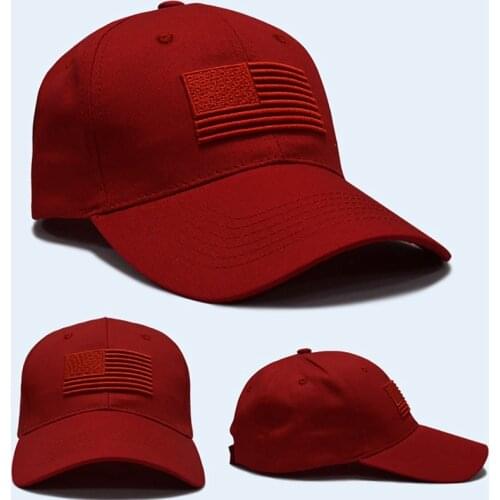 Breathable Anti-UV Baseball Cap American Flag Embroidered Cotton Hat With Adjustable Back Closure Headwear Outdoor Sports Wear