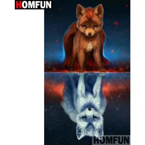 HOMFUN Diy 5d Diamond Painting "Cartoon animal fox" Cross Stitch Square Round Diamond Embroidery Handwork Rhinestone Art A27343