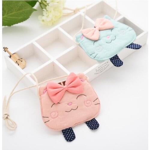 Animal Coin Purse Plush Cat bow Coin BAG Ladys Hand Coin Purse Wallet Pouch Case Little Handbag