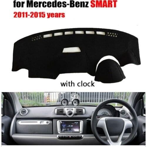 Car dashboard covers mat for Mercedes-Benz SMART 2011-2015 with clock right hand drive dashmat pad dash cover auto accessories