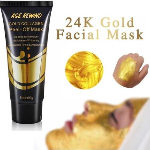 24K Gold Collagen Mask Anti Aging Whitening Wrinkle Lifting firming to blackheads Smooth Tear Peel Off Masks Skin Care