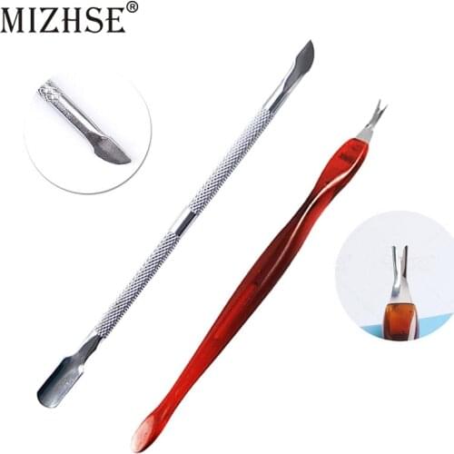 MIZHSE Cuticle Pusher Remover Dead Skin Fork Nipper Trimmer Cut Stainless Steel Pedicure Machine Set For Manicure Nail Art