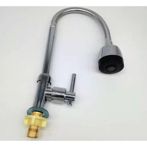 Copper Core Universal Pipe Round Vertical Kitchen Thicken Single Cold Basin Stainless Steel Sink Faucet