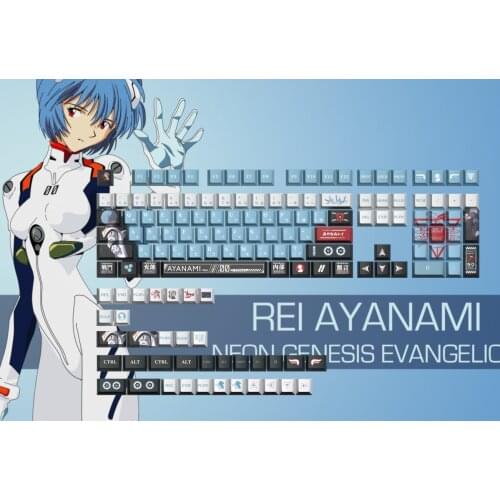 EVA zero machine Evangelion Ayanami PBT sublimation keycap cherry height 87/108 mechanical keyboard cap