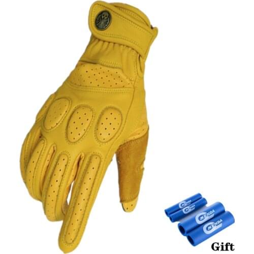 Nikukodo Retro Cowhide Motorcycle Gloves Safe Comfortable Motocross Gloves Guantes Moto Men Outdoor Riding Touch Screen Gloves