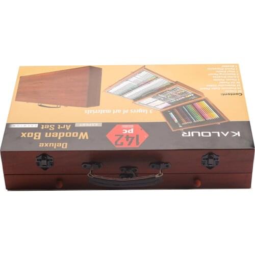 142pcs Art Sets Wooden Box Stationery Set Childrens Painting Drawing Tools Art Gift Box
