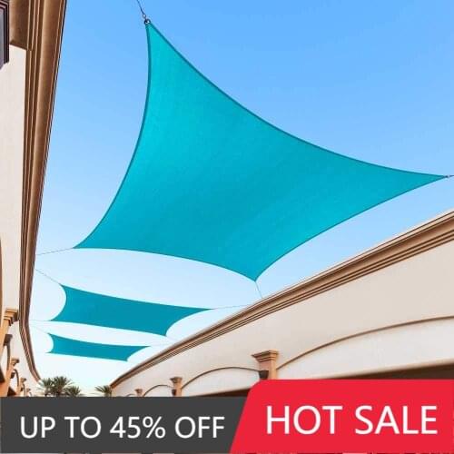 Sky Blue Rectangular Shade Sail Shade Tarpaulin Cloth Screen-UV Resistant and Durable Commercial Grade-outdoor Terrace Carport