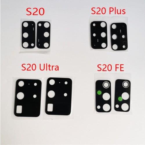 2PCS For-Samsung Galaxy S20 S20 Plus S20 Ultra S20FE S20 FE Back Rear Camera Glass Lens With Adhesive Replacement Parts