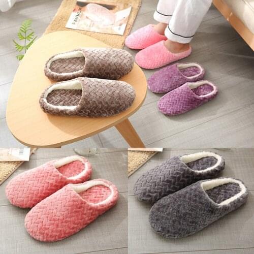 Autumn Winter Women Slippers Bottom Soft Home Shoes Cotton Men Slippers Indoor Slip-On Slides Women Comfortable Shoes For Couple
