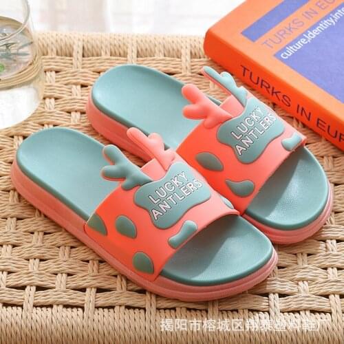 New Slippers Female Summer 2021 Indoor Bathroom Home Non-slip Cartoon Cute Outer Wear Parent-child Couple Slippers Women Shoes