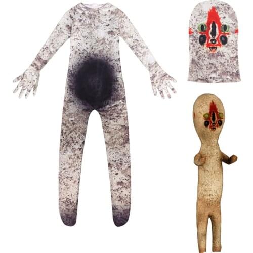 Snailify Boys SCP-173 Cosplay SCP173 Jumpsuit Hood Suit For Kids Halloween Costume