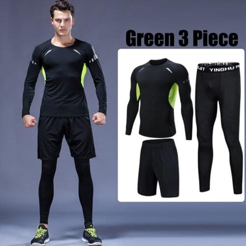 TaoBo Mens Compression Sets T-shirt Men Bodybuilding Tracksuit Elastic Gyms T Shirt Long Sleeve Tops Fitness Workout Tight Shirt