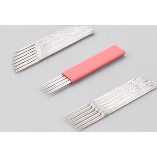 50 PCS Tattoo Needles Permanent Makeup Microblading Needles Eyebrow Manual Tattoo Embroidery Pen