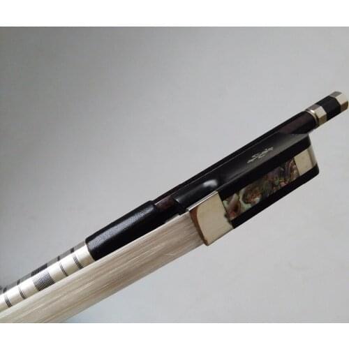 1 PC coffee Color decoration Double bass bow 3/4 unbleached stallion horse hair