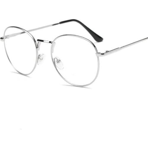 Vintage Round Glasses Women Metal Optical Eyeglasses Frames Transparent Clear Lens Eyewear Retro Brand Designer Spectacle