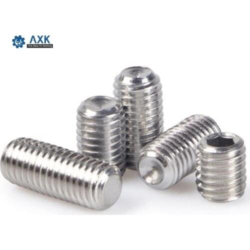 Screw Bolt Head Set Hex Socket Stainless Steel 50pcs Stainlness Hexagon Crew Headless Flat Point Din916 M6x6/8/10 M8x8 Axk