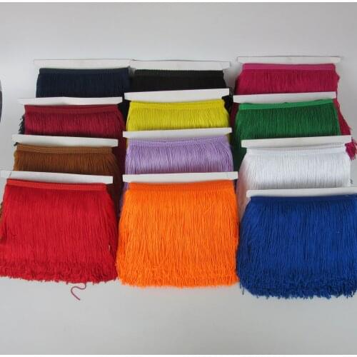 YY-tesco 5/10Yards 15cm Wide Fringe Trim Lace Tassel Fringe Trimming For DIY Latin Dress Stage Clothes Accessories Lace Ribbon