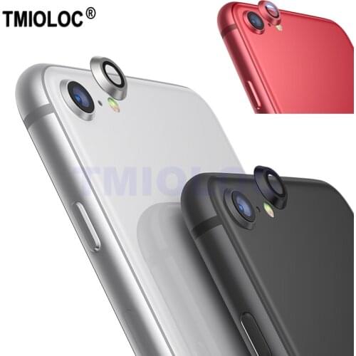 For iPhone SE 2020 Camera Protector Glass + Metal Lens Protection Ring Case for iPhone se 2 se2 Rear Protective Film Black Red