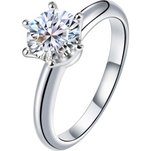 NYMPH Real 925 Sterling Silver Ring For Women 1ct 2ct 3ct Moissanite Diamond Ring Classic Style Wedding Fine Jewelry R530