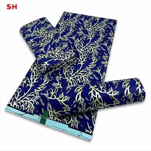 Gold Print African New Fashion Anakra 100% Cotton African Wax Fabric Nigerian Ghana Kitenge Dashiki Real Wax Fabric 6yards Gold