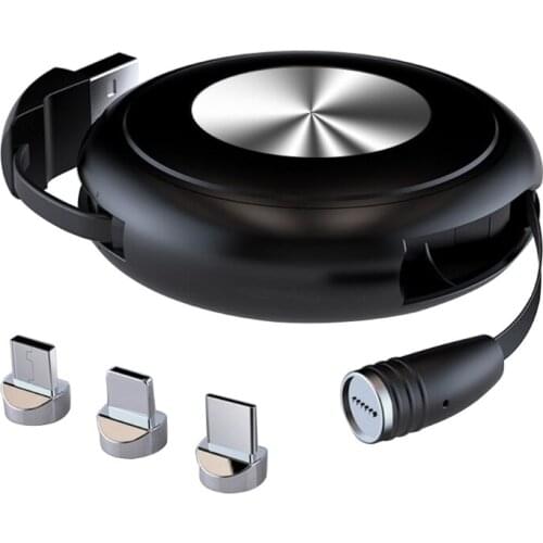 1 Pc Retractable Magnetic Charging Cable Multi-Function Fast Charging Cable For Mirco USB/Type C/i-Product Charging Port