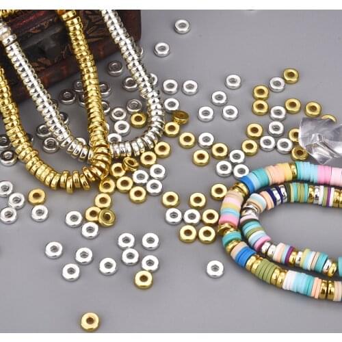 100/500pcs 6mm Handmade Spacer Beads Different Shape Hematite Stone Spacers Loose Beads For Jewelry Making Diy Bracelet Necklace