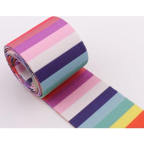 2inch Rainbow Webbing Stripe Webbing Poly Ribbon Belt Strap Handbag Strap Canvas Webbing Bag strap