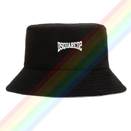 2021 Personality DSQ2 White Font Logo Summer Outdoor Cap Travel Beach Sun Hat Unisex Double Sides Wear