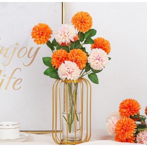 3 Head Chrysanthemum Artificial flowers for Home Gardening Wedding Wall Decor dried flowers Living room party decoration