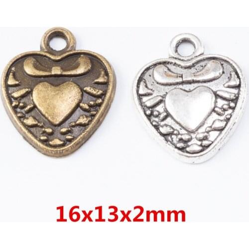 60 pieces of retro metal zinc alloy love pendant for DIY handmade jewelry necklace making 6971