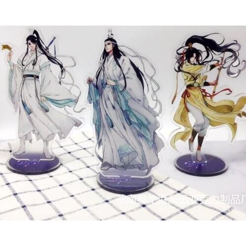 Anime Mo Dao Zu Shi Keychain Cartoon Figure Wei Wuxian Lan Zhan Double Sided Acrylic Key Ring Cosplay Pendant