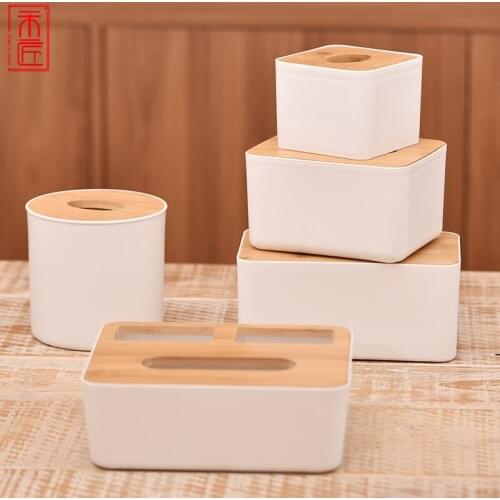 White Toilet Paper Holder Tissue Box Container Wipe Case Napkin Tissue Boxes Creative Servilletas De Papel Kitchen Items BW50ZJ