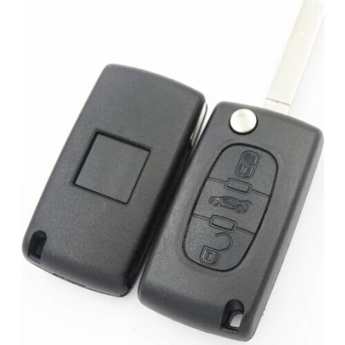 Cocolockey replacement shell for PEUGEOT 207 307 407 SW 308 607 3 Button Remote Flip Key Fob Case Shell Cover NO LOGO