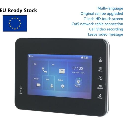DH Multi-Language VTH1560B replaces VTH1550CH 7-inch Touch Indoor Monitor, IP doorbell monitor,Powered by VTNS1060A,SIP firmware