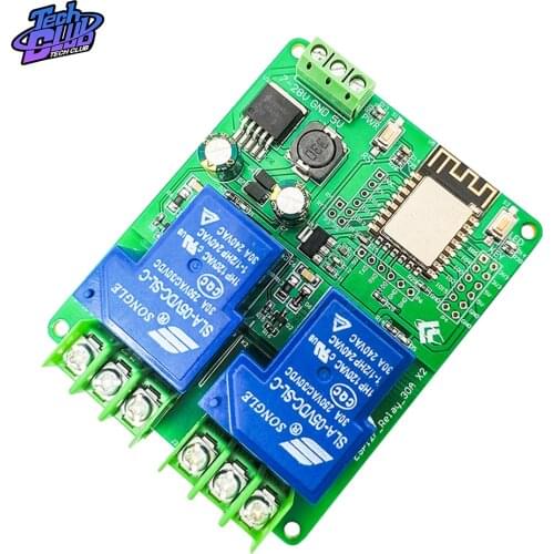 ESP8266 WIFI 2 Channel Relay Module ESP-12F Development Board DC 5V 7-28V 30A For Smart Home Wireless Control