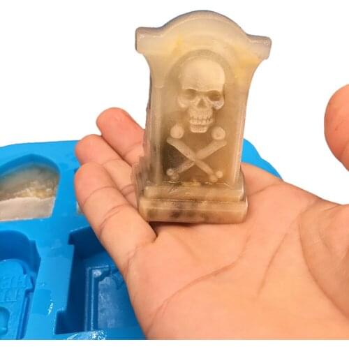 Baking Mold 3D Silicone Tombstone Ice Cube Mold Wine Ice Cube Tray Maker Ice Tray For Kicthen Halloween