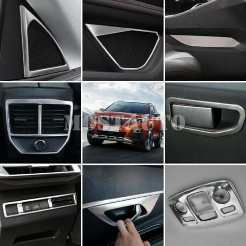 For Peugeot 3008 GT 3008 Allure 2016-2019 Silver Interior Accessories Kit Trim 28pcs Car Accessories Interior Car Decor Car Trim