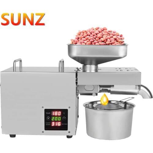 SUNZ LBT02 oil press Stainless Steel Oil Press Machine Automatic Oil Extraction Peanut Coconut Olive Extractor Expeller 110/220V