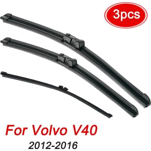 MIDOON LHD RHD Wiper Front Rear Wiper Blades Set For Volvo V40 2012- 2016 Windshield Windscreen Front Rear Window 26"+19"+11"
