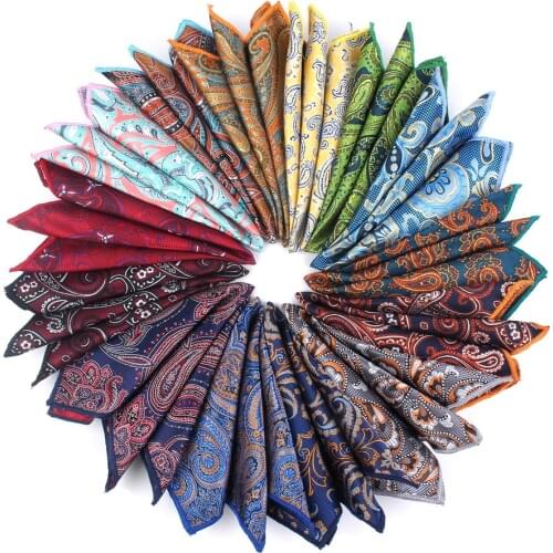 Fashion Paisley Pocket Square Floral Handkerchief For Suits 23cm*23cm Hankies For Men Women Brand Suits Pocket Towel Hanky